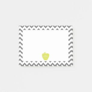 Notas Post-it® Profesor de neón gris de Chevron Apple