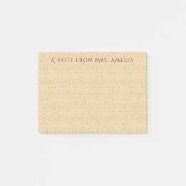 Notas Post-it® Profesor de partitura musical antigua vintage