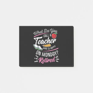 Notas Post-it® Profesor jubilado jubilado feliz lunes