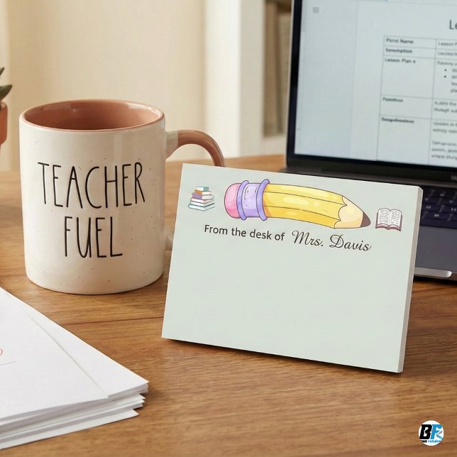 Notas Post-it® Profesor Personalizado Desde El Escritorio De Lápi (Subido por el creador)