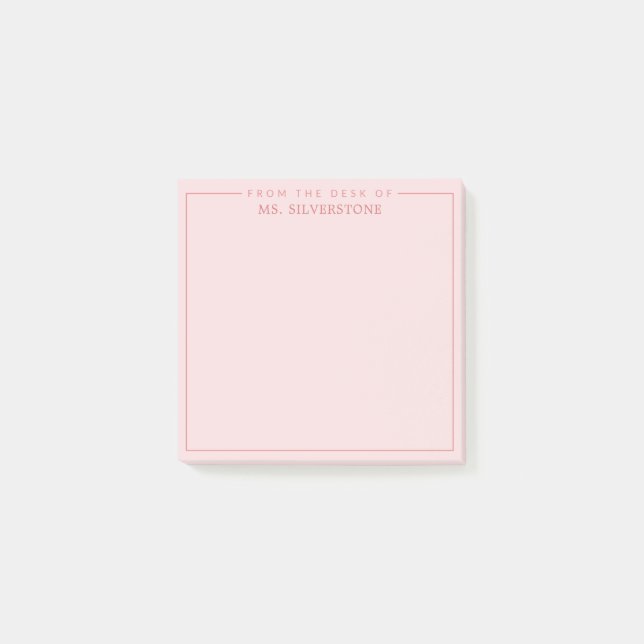 Notas Post-it® Profesor Personalizado Desde El Escritorio De Pink (Anverso)