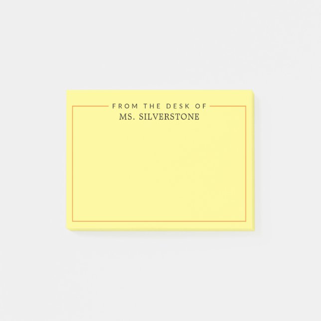Notas Post-it® Profesor Personalizado Desde La Mesa De (Anverso)
