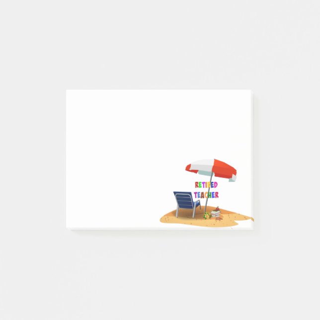 Notas Post-it® Profesor retirado, escena de playa (Anverso)