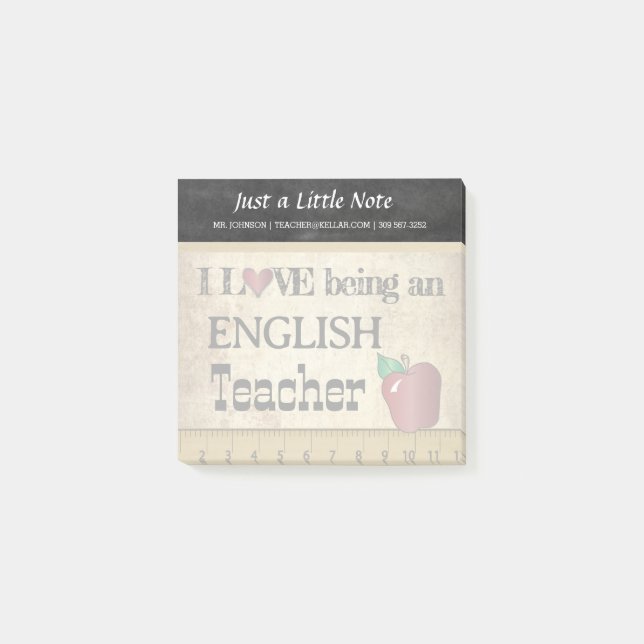 Notas Post-it® Profesora de inglés | Estilo de época (Anverso)
