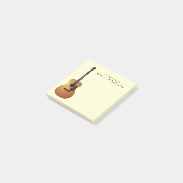 Notas Post-it® Profesora de Música de Guitarra Acústica (En perspectiva)