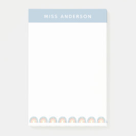 Notas Post-it® Profesora moderna de acuarela arcoíris gracias reg