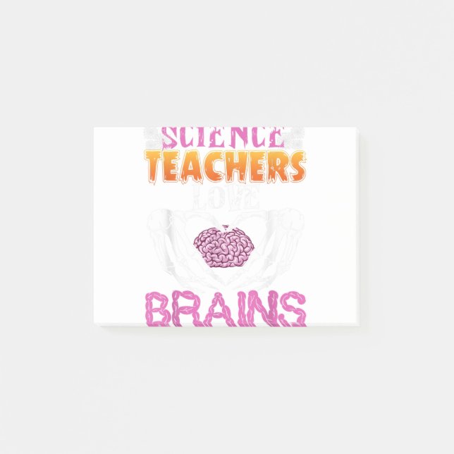 Notas Post-it® Profesores de ciencia divertidos aman los cerebros (Anverso)