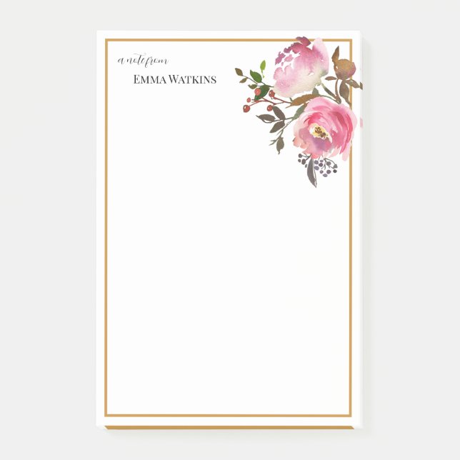 Notas Post-it® Profesores personalizados Rosas del otoño bordeado (Anverso)