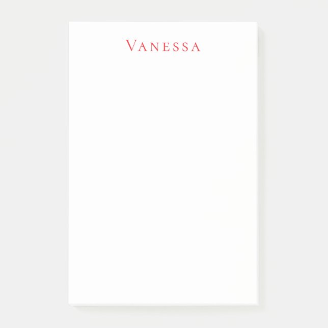 Notas Post-it® Professional classical font own name custom red (Anverso)