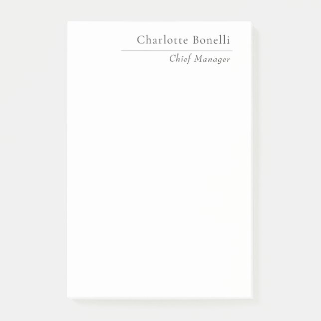 Notas Post-it® Professional Modern Minimalist Plain Black & White (Anverso)