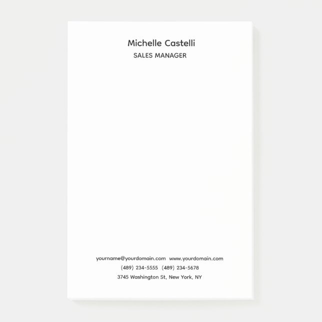 Notas Post-it® Professional Unique Classical Simple (Anverso)