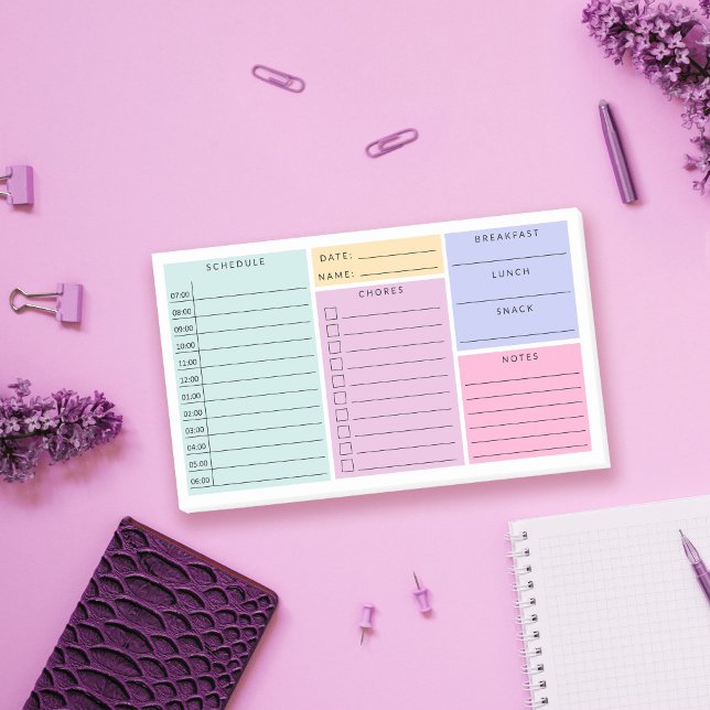 Notas Post-it® Programa de escuela residencial diaria Pink Mint P (Subido por el creador)