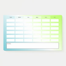 Programa semanal de degradado verde azul moderno