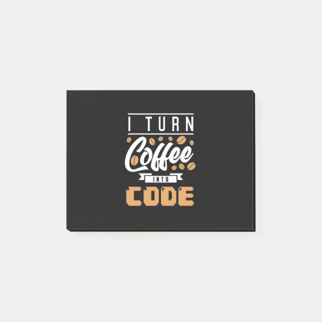 Notas Post-it® Programador Convierte El Café En Código (Anverso)
