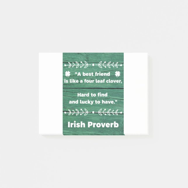 Notas Post-it® Proverbio irlandés - Un mejor amigo es como una ho (Anverso)