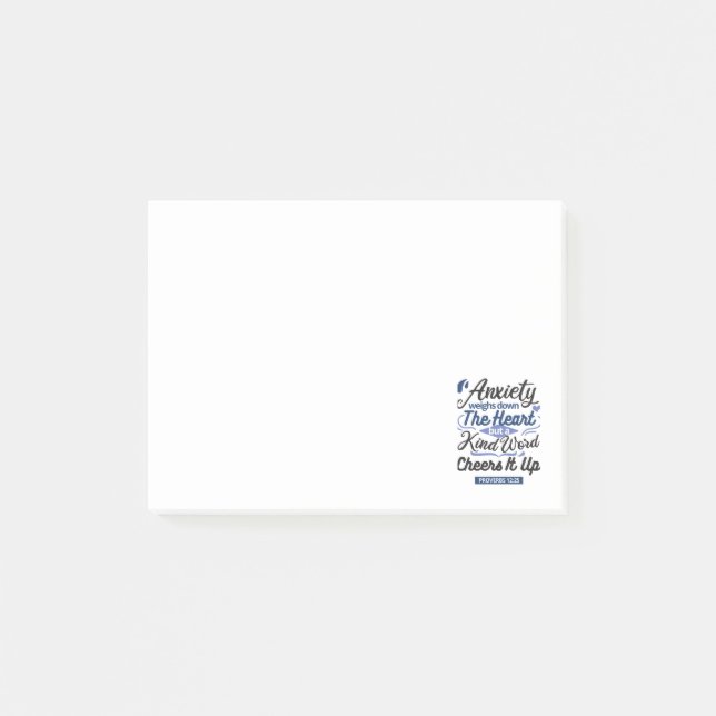 Notas Post-it® Proverbios 12:25 Versículo Bíblico – Arte de Palab (Anverso)