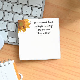 Notas Post-it® Proverbios de girasol 31:25 Biblia Personalizado V