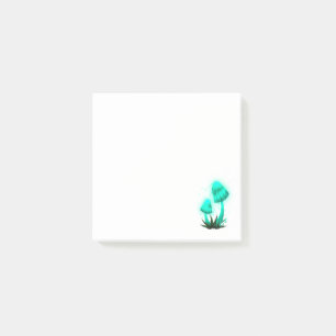 Notas Post-it® Psicodélico Tapón de pixie Gopando champiñón cian