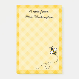 Notas Post-it® Publicación de personalizado Honey Bee Teacher sob