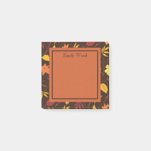 Notas Post-it® Publicación personalizada de hojas de otoño naranj