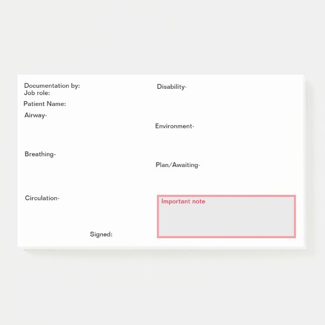 Notas Post-it® Publicaciones de la documentación de la enfermería (Anverso)