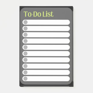 Notas Post-it® Publicar notas: Lista de tareas pendientes, Negro,
