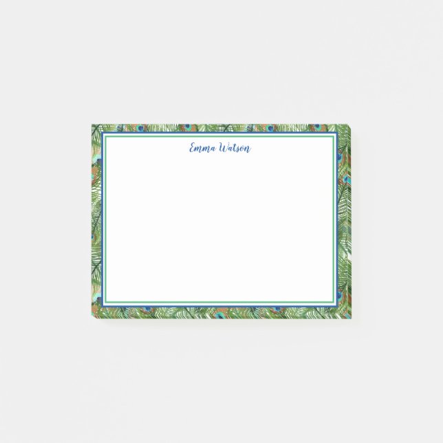 Notas Post-it® Publicar Notes-Peacock Feathers (Anverso)