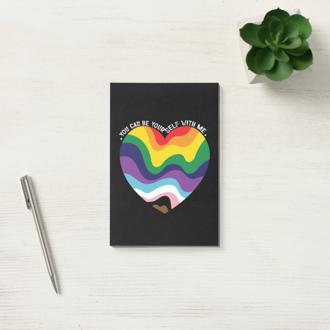 Notas Post-it® Puedes Estar Conmigo Mismo Gay Transgénero LGBT (Oficina)
