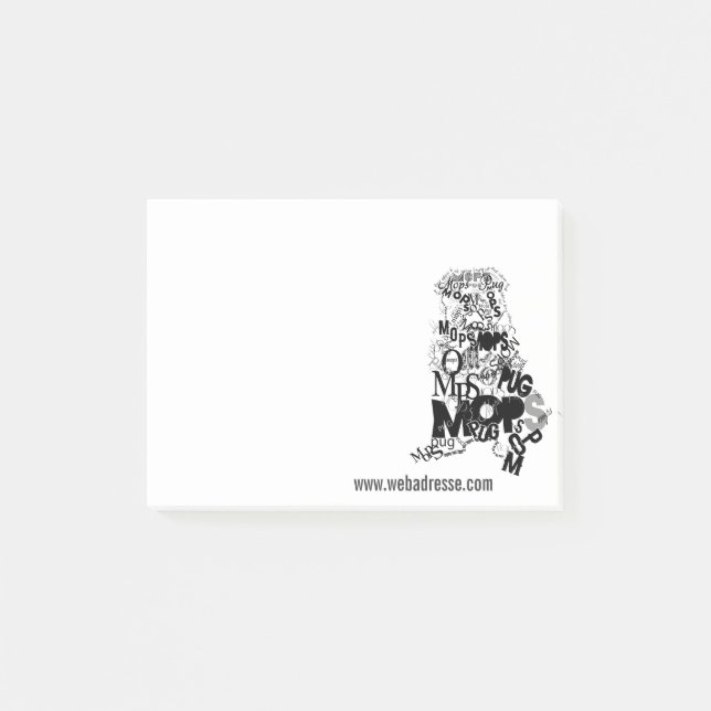 Notas Post-it® Pug (Anverso)