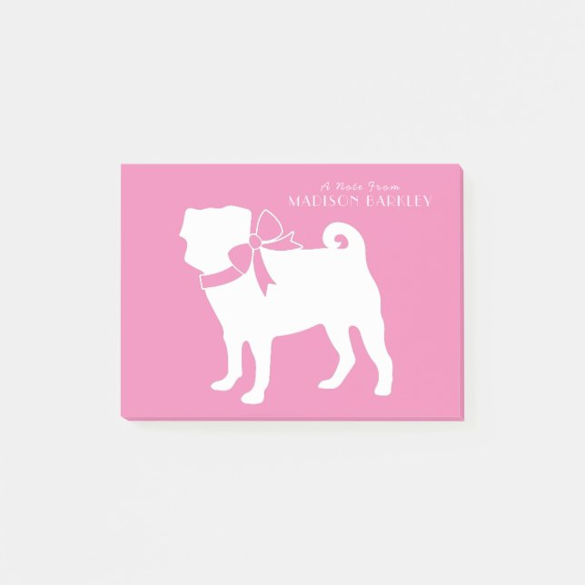 Notas Post-it® Pug Dog Cute (Anverso)