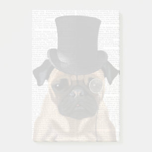 Notas Post-it® Pug, hebilla formal y Gorra