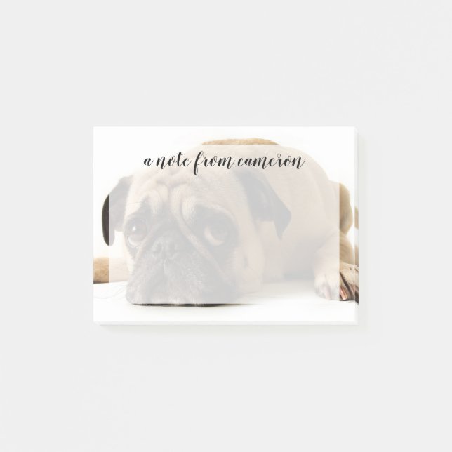 Notas Post-it® Pug triste (Anverso)