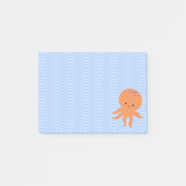 Notas Post-it® Pulpito de Dibujos Animados Olas Azules Personaliz (Anverso)