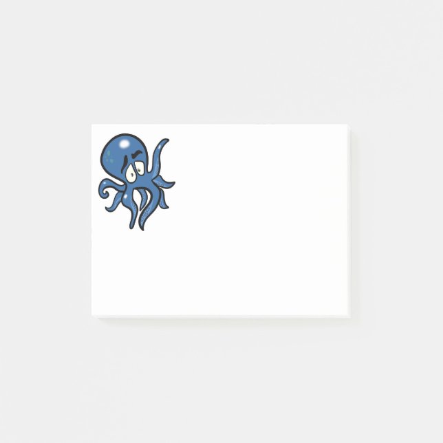 Notas Post-it® Pulpo azul chiquito (Anverso)