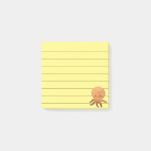 Notas Post-it® Pulpo de dibujos animados lindo con impresión de m