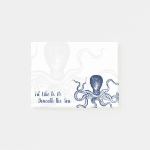 Notas Post-it® Pulpo del buceador debajo del mar