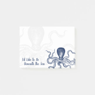 Notas Post-it® Pulpo del buceador debajo del mar