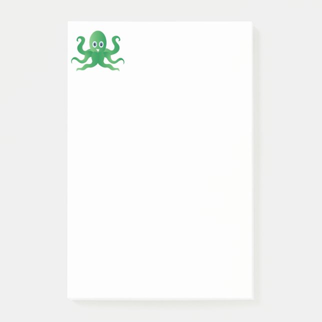 Notas Post-it® Pulpos verdes divertidos (Anverso)