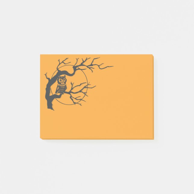 Notas Post-it® Pumpkin espumoso de búho Halloween (Anverso)