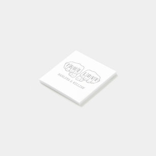 Notas Post-it® Punk Rock Tattoo entrega verdadero amor 1º anivers
