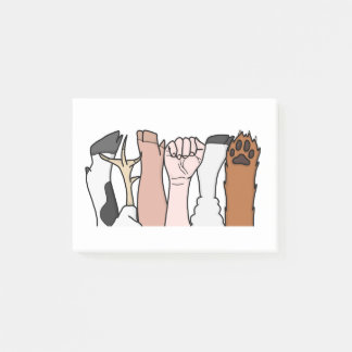 Notas Post-it® Puños animales de la igualdad