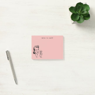 Notas Post-it® Punto de autoría de retro de ama de casa rosada