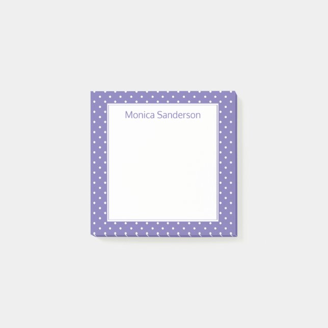 Notas Post-it® Punto de Polka Periwinkle (Anverso)