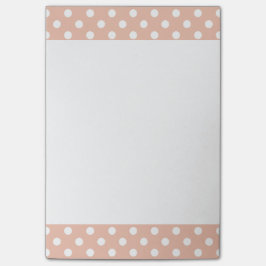 Notas Post-it® Punto de polka rosa Rosa dorado/rubor