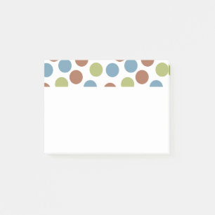 Notas Post-it® Puntos azules, verdes y marrones