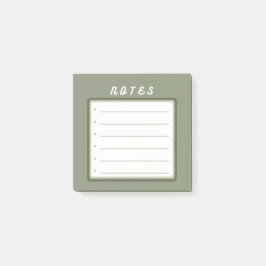 Notas Post-it® Puntos de bala lindos y verdes