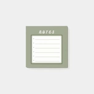 Notas Post-it® Puntos de bala lindos y verdes