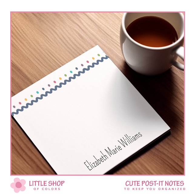 Notas Post-it® Puntos de Lunares de Arcoíris Personalizados (Subido por el creador)
