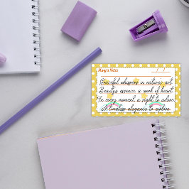 Notas Post-it® Puntos de polka amarillos, estrellas lindas y arco