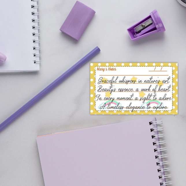 Notas Post-it® Puntos de polka amarillos, estrellas lindas y arco (Subido por el creador)